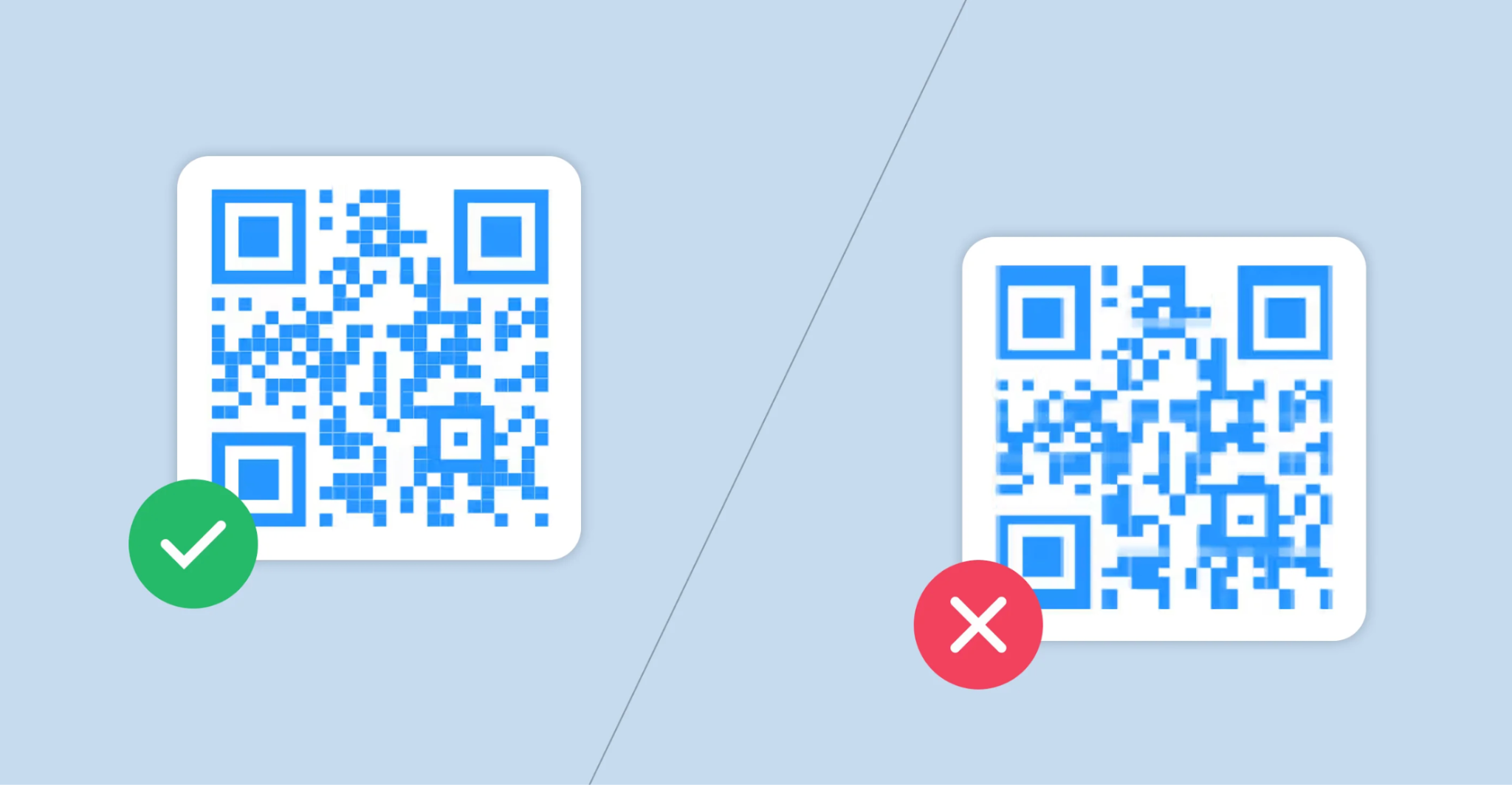 QR Code not working because of blurry image
