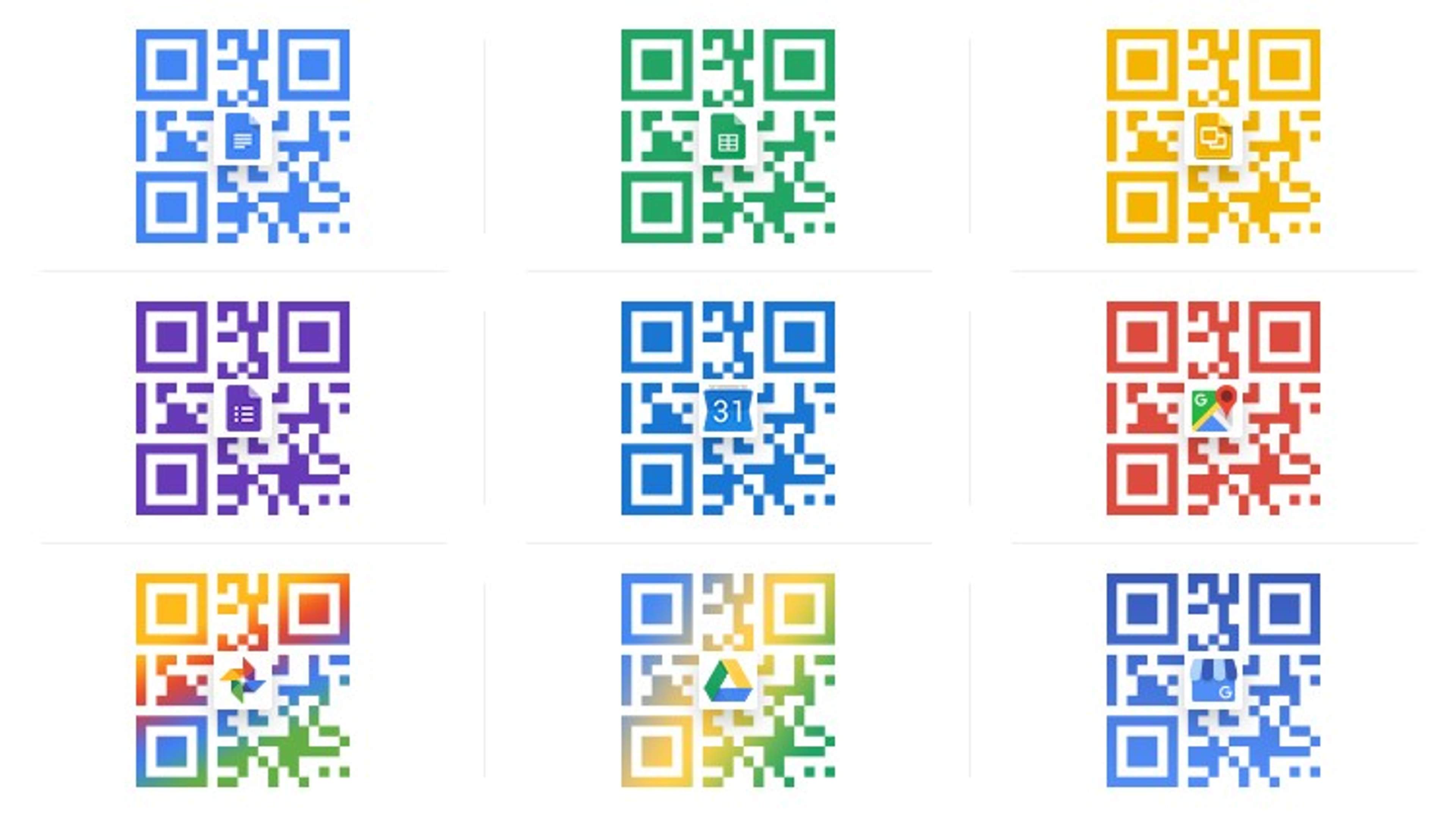 QR codes for Google services design inspirations