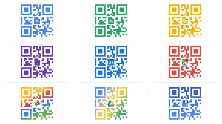 QR codes for Google services design inspirations