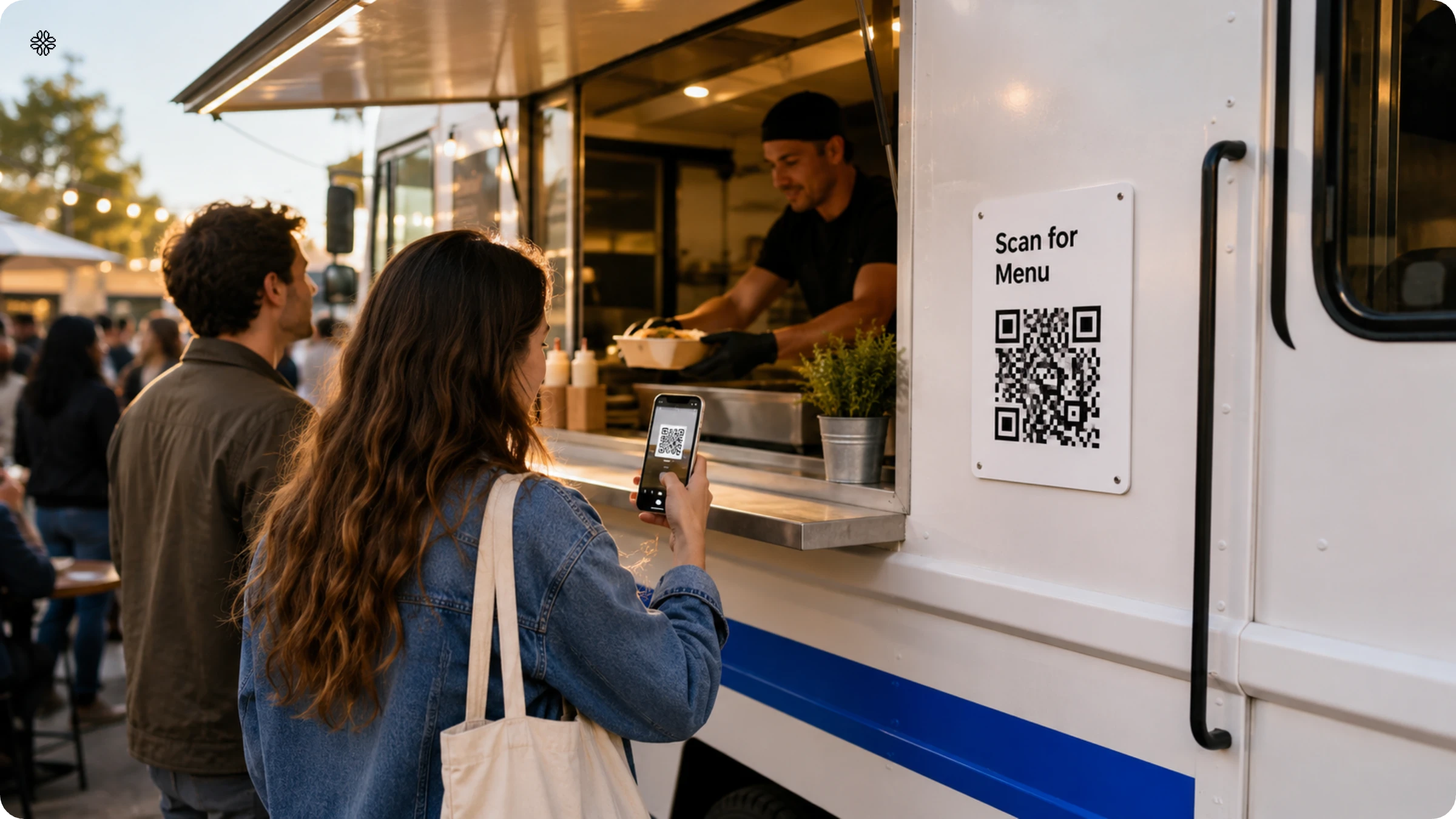menu QR Code on a food truck