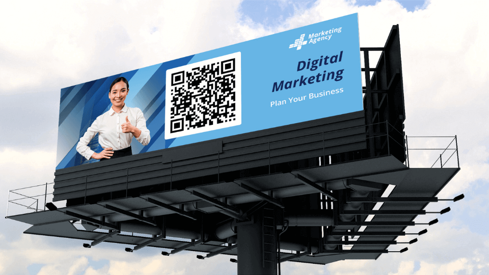 High Resolution QR Codes in EPS format on a Billboard for maximum scannability.