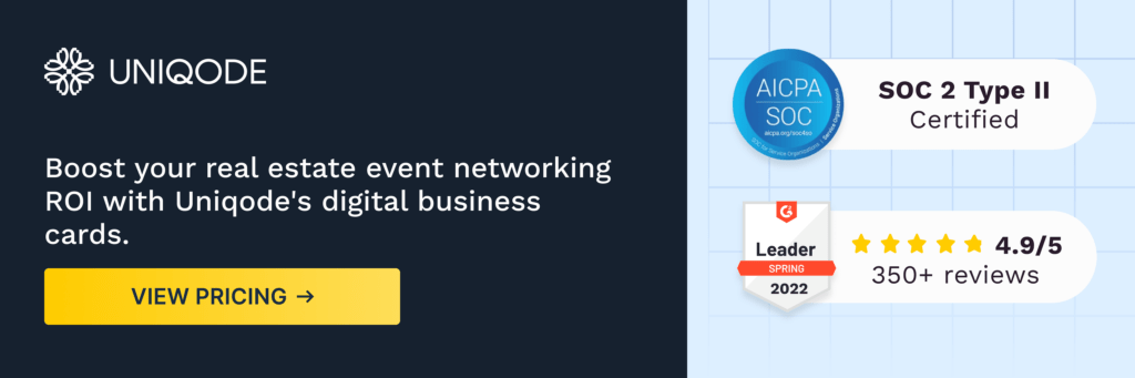 Boost your real estate event networking ROI with Uniqode