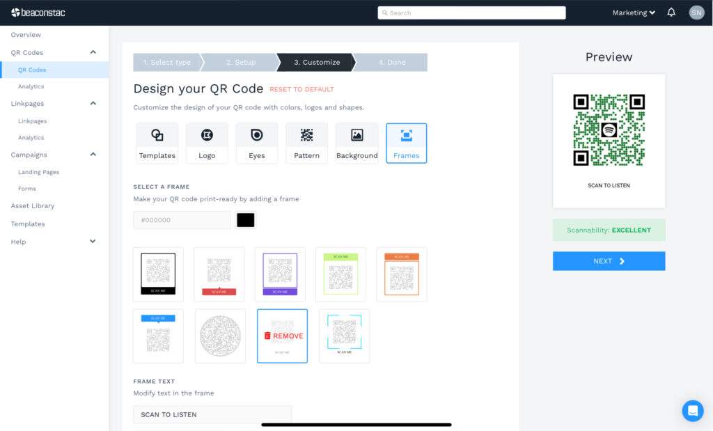 Customize podcast qr code