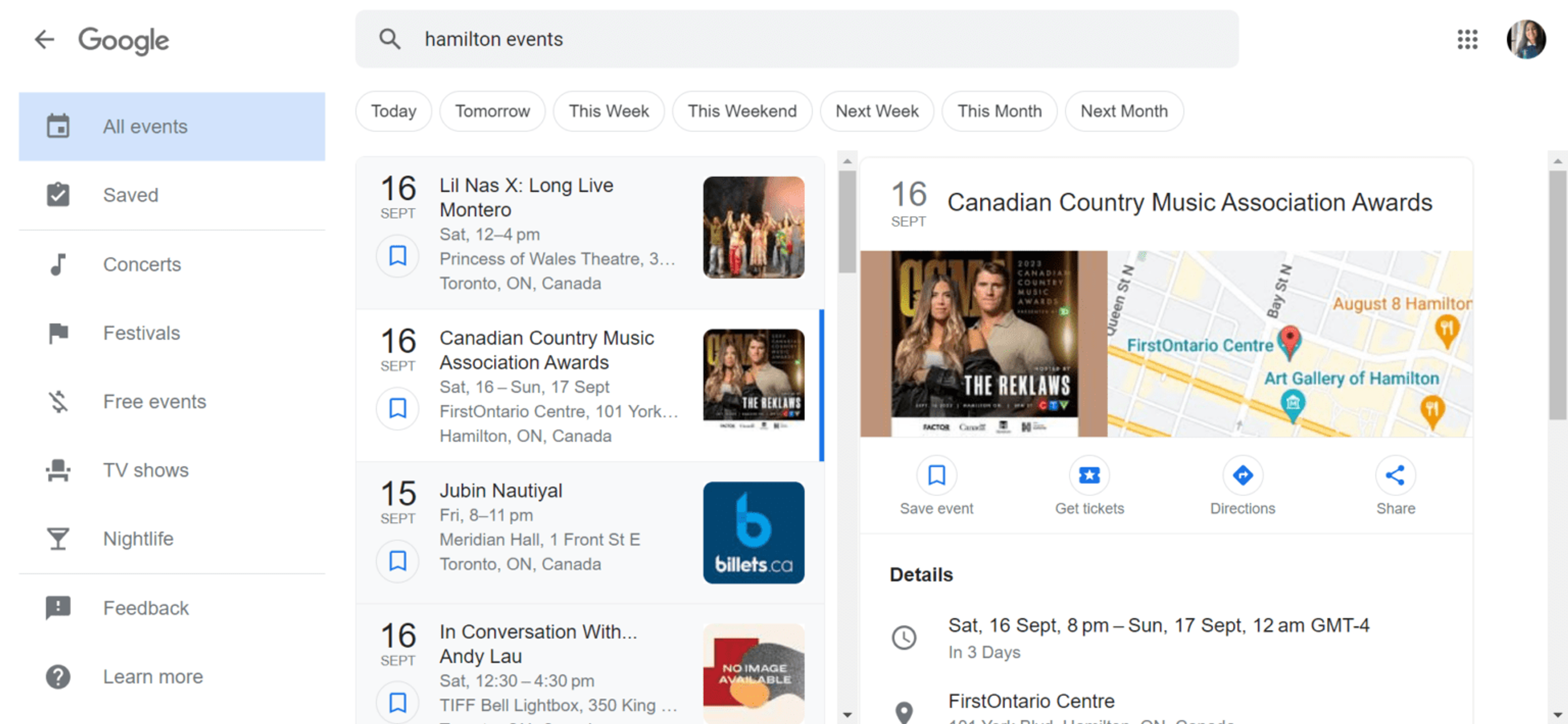 copy the RSVP page URL