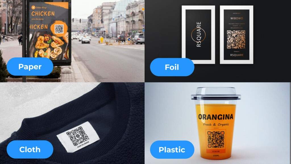 Use of Vector QR Codes on various materials