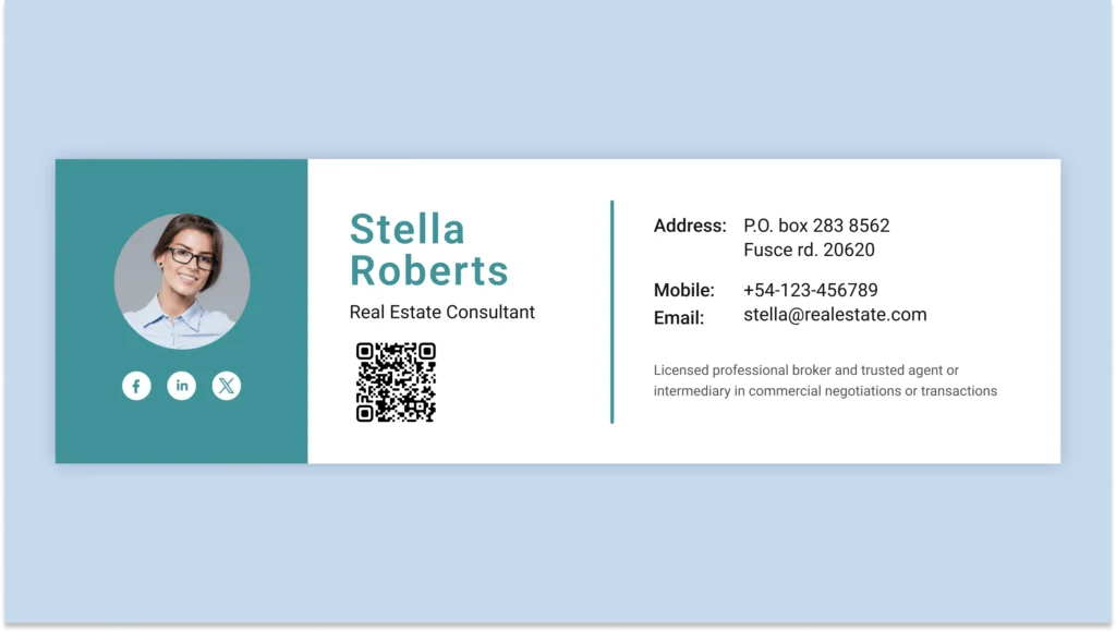 Email signature template for realtors