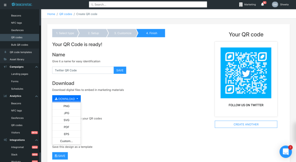 Download the Twitter QR Code