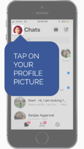 Click on your profile picture