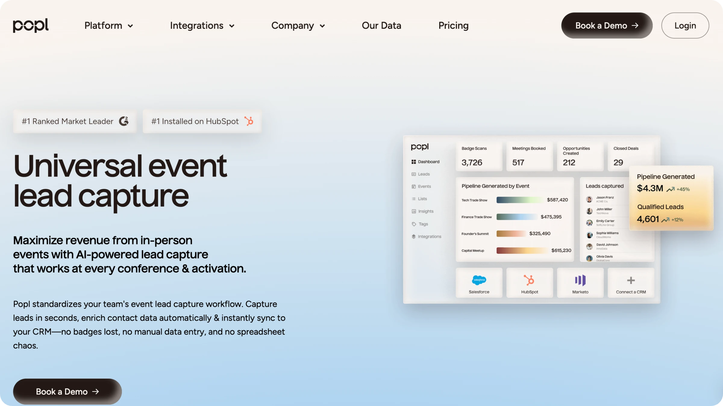 Popl trade show lead capture app