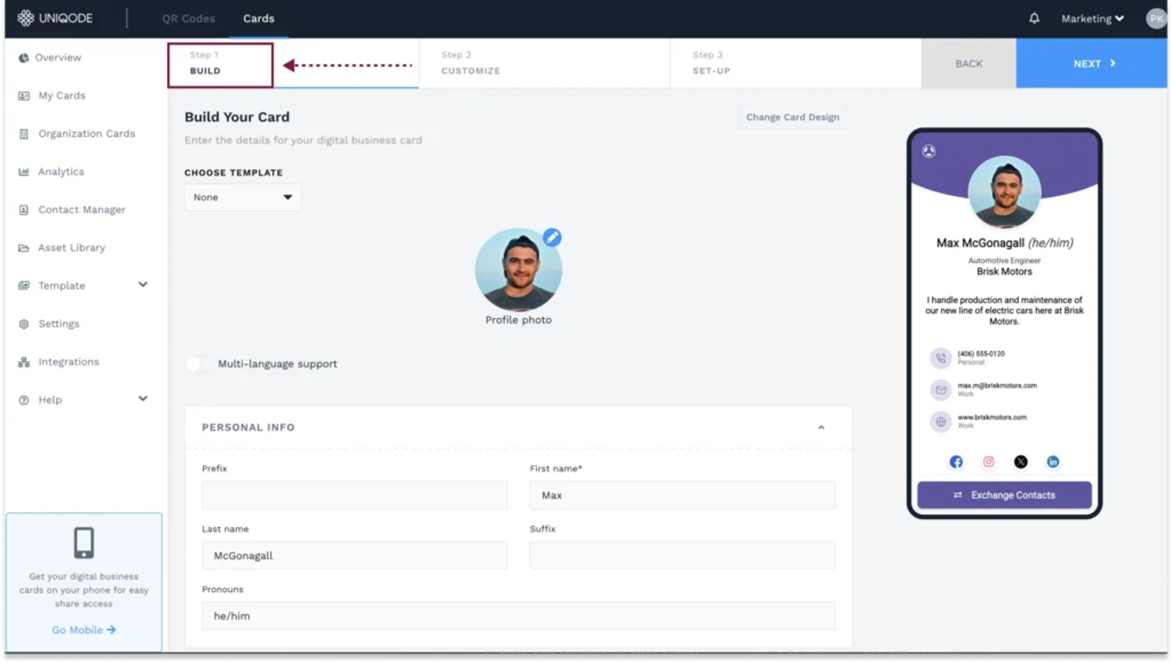 Build your digital business card