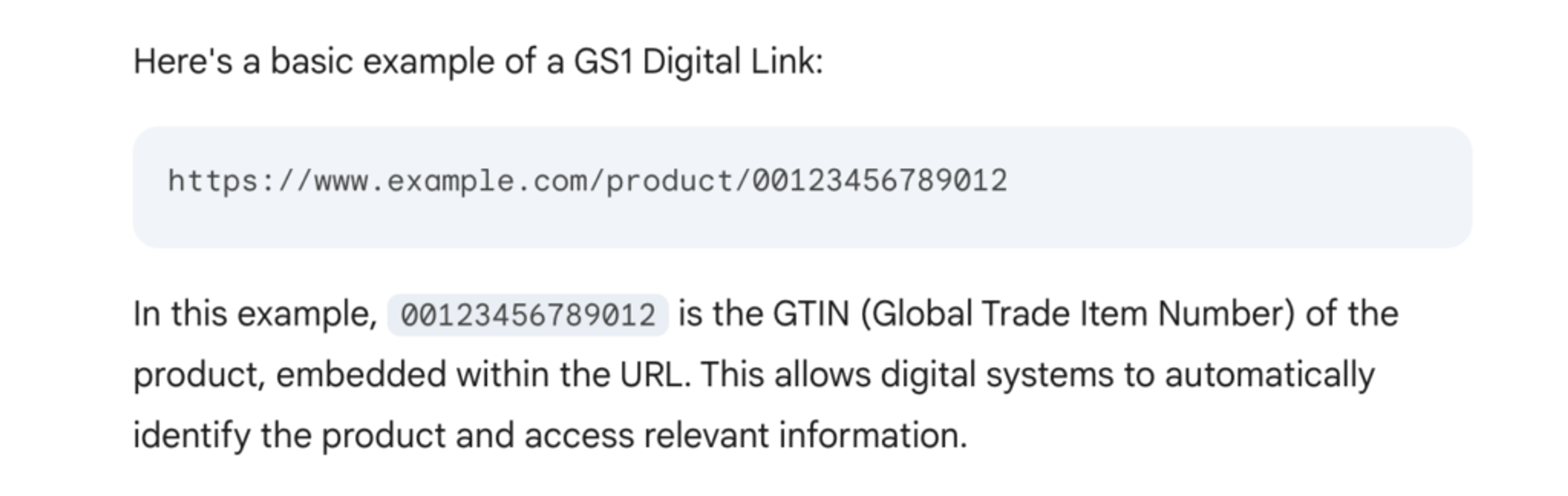 Example of a GS1 Digital Link and how it looks