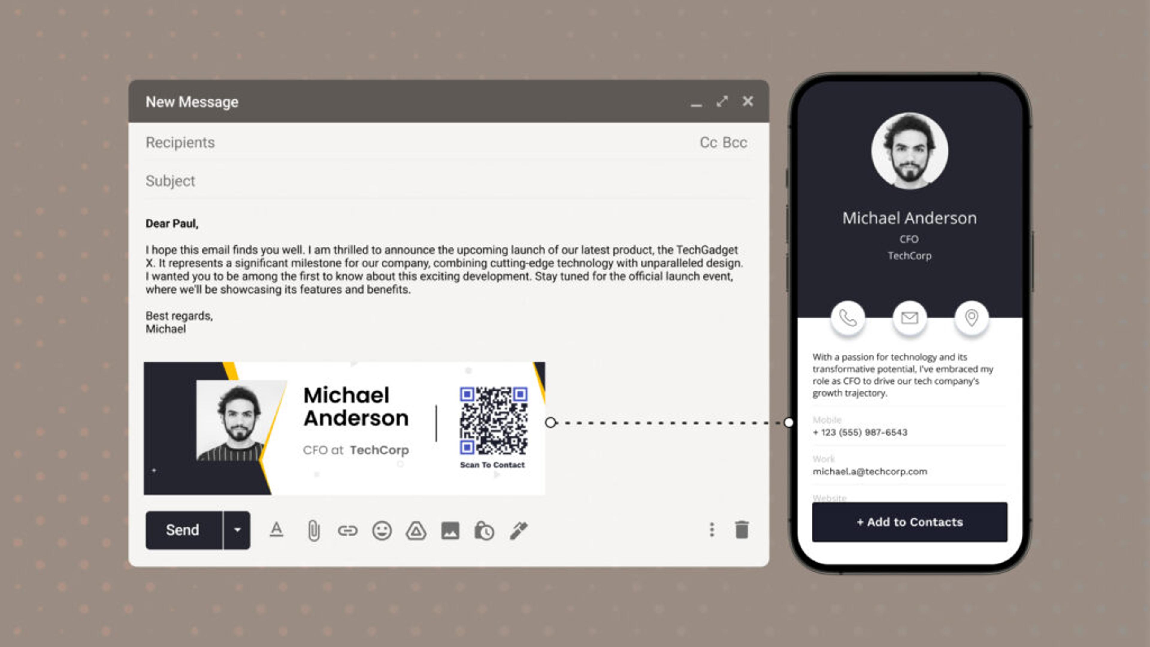 A concise and informative CFO email signature
