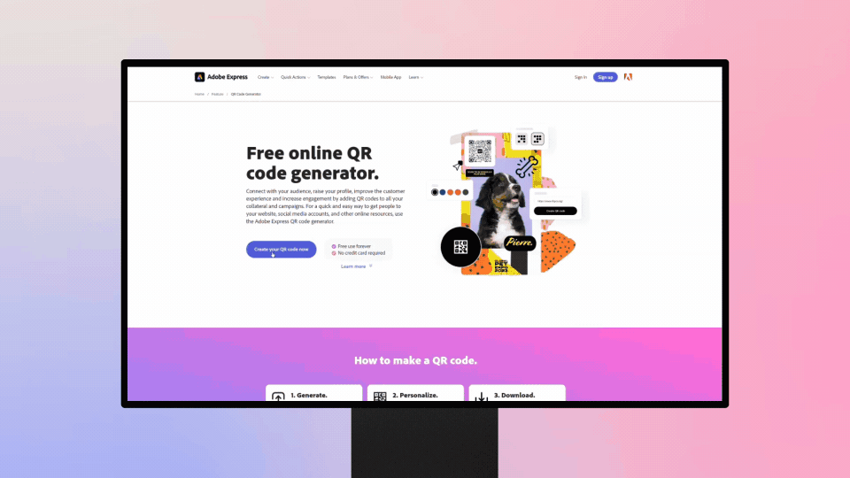 Limitations of Adobe QR Code generator
