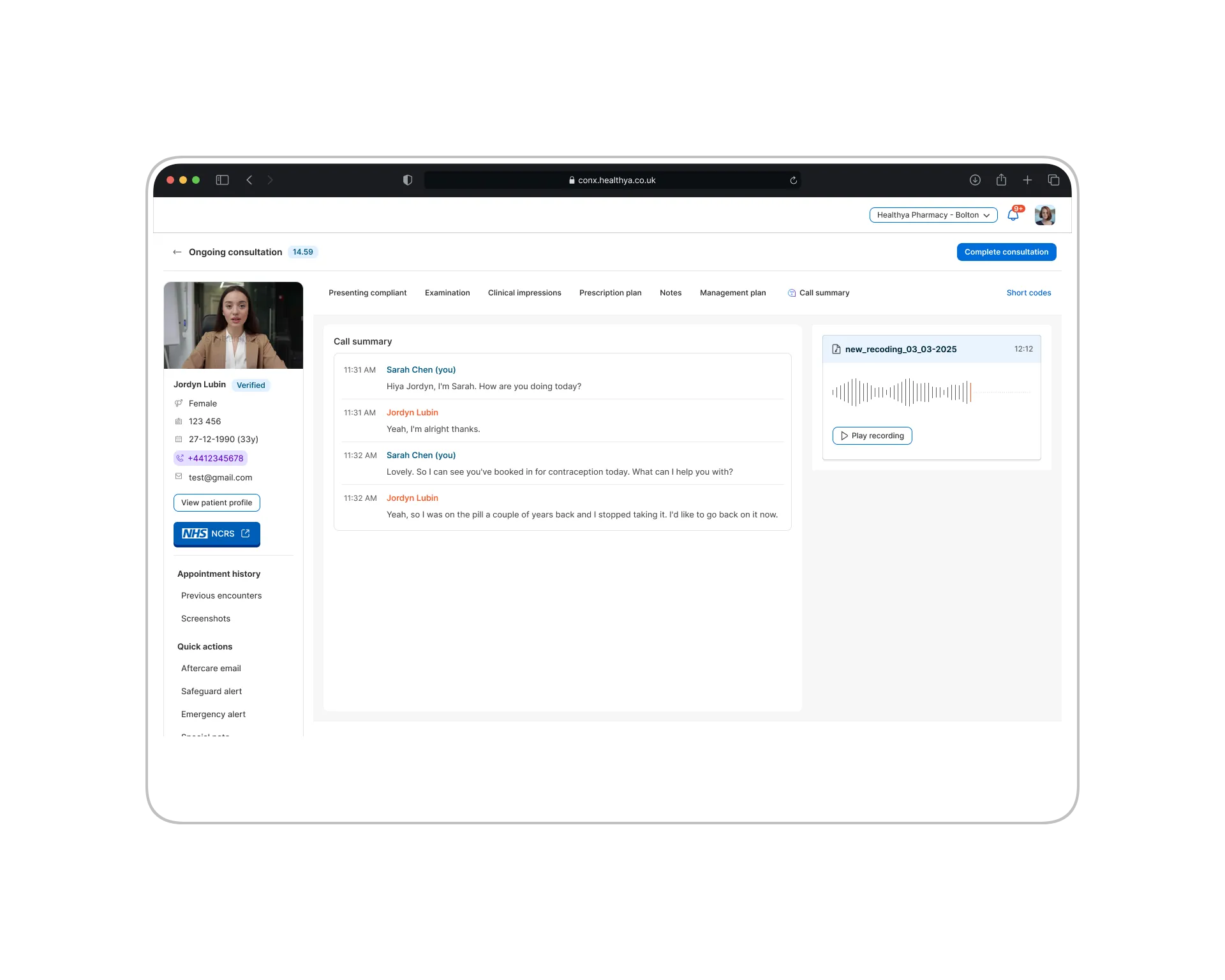 AI Clinical Scribe in ConX