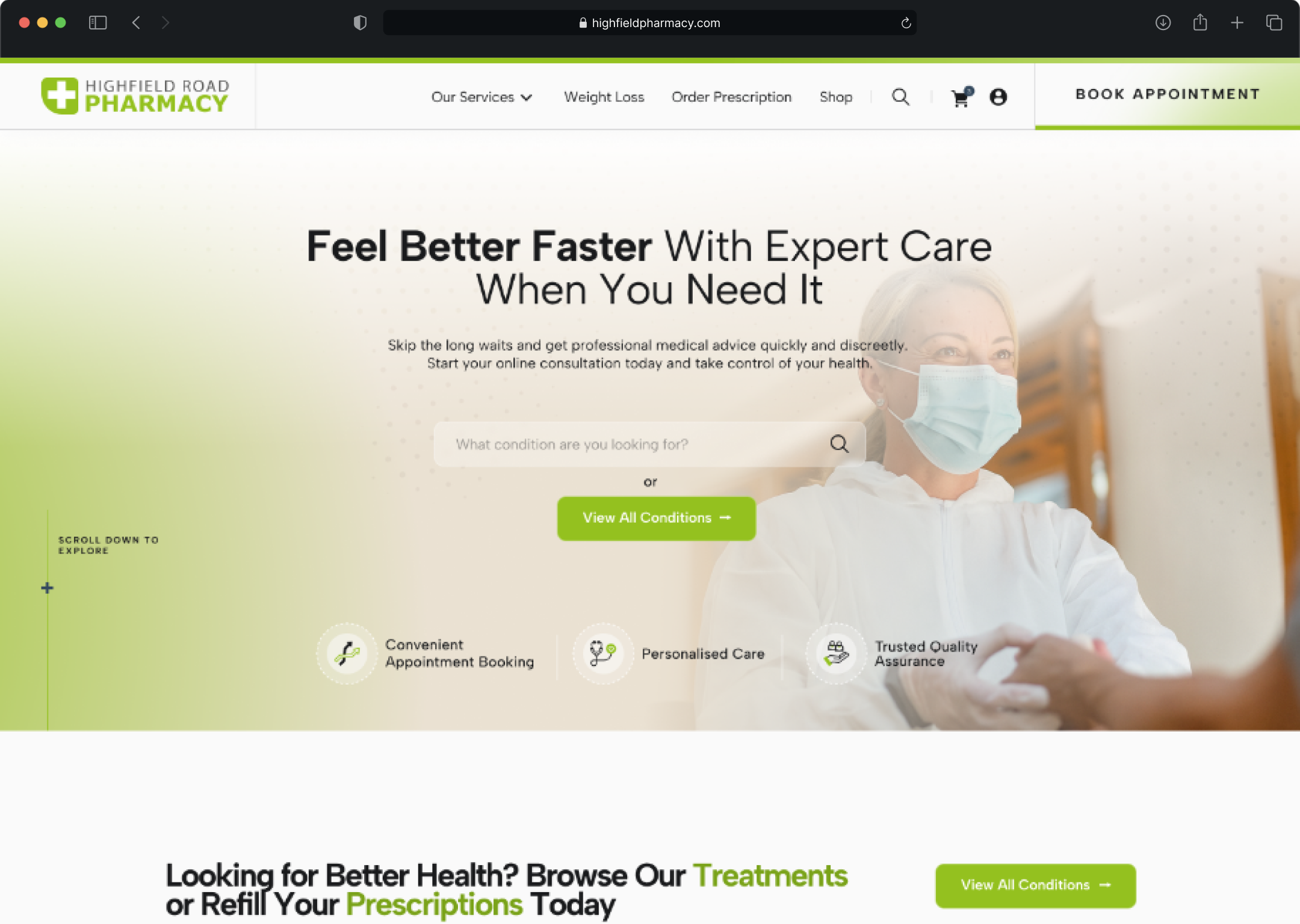 Highfield Pharmacy website