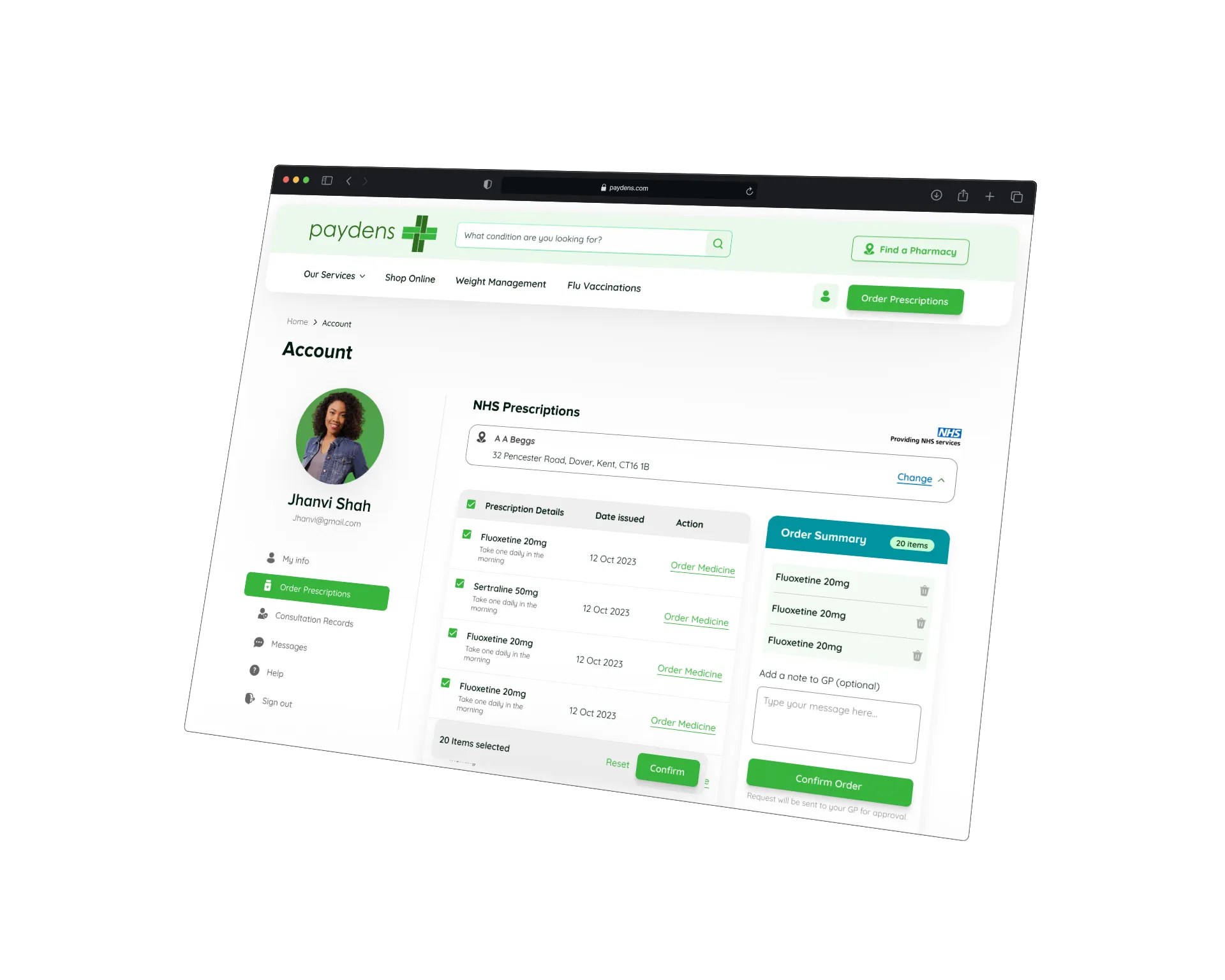 NHS Repeat Prescription in ConX