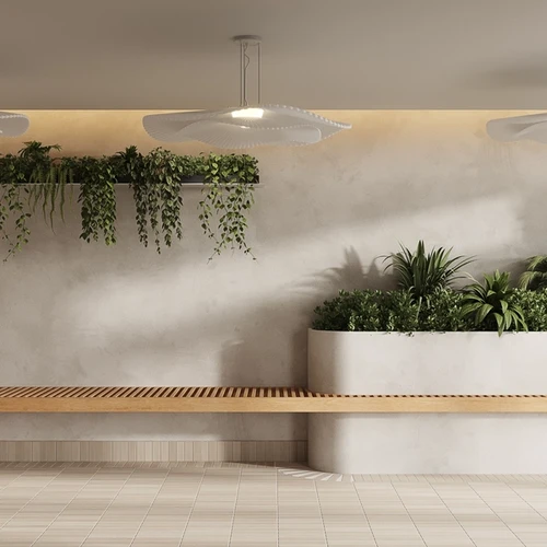 Salle à manger et salon avec meuble en bois et ambiance chaleureuse