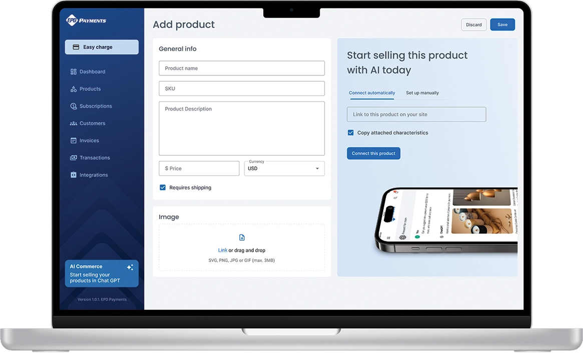 EPD Payments recurring billing view