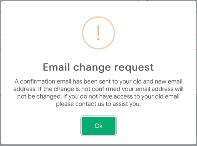 Updating the user email in Settings