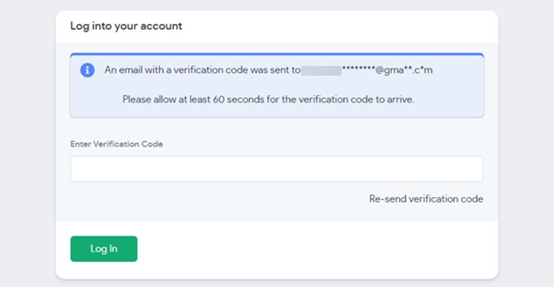 2-Step Verification email code prompt