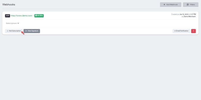 Webhook setup