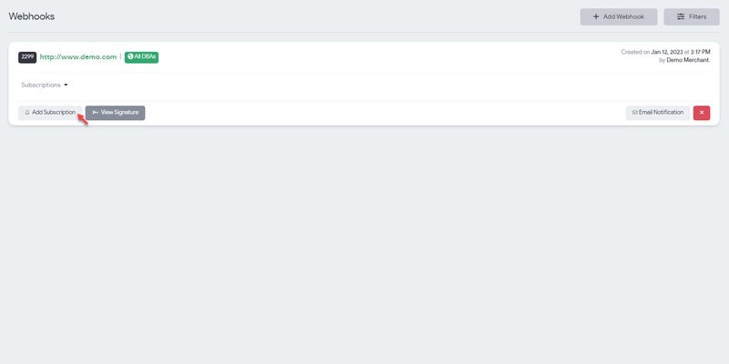 Webhook setup