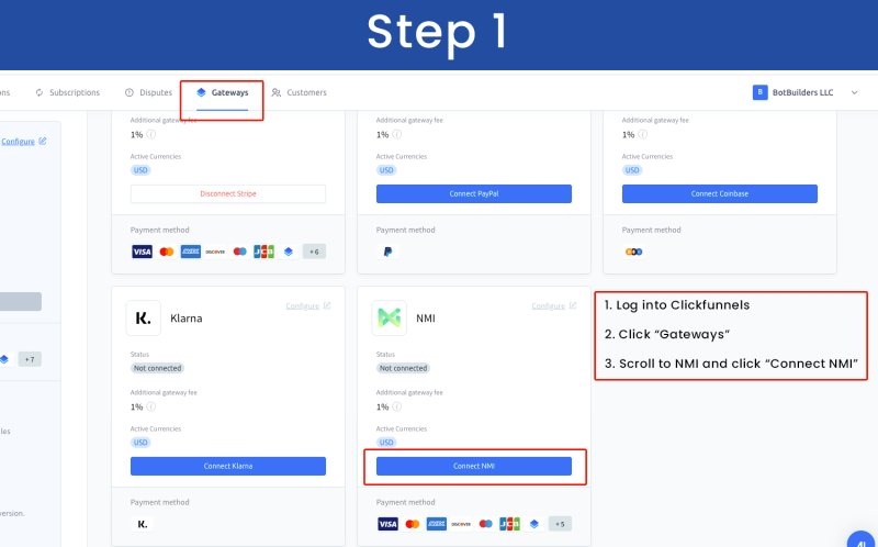ClickFunnels 2.0 integration — step 1