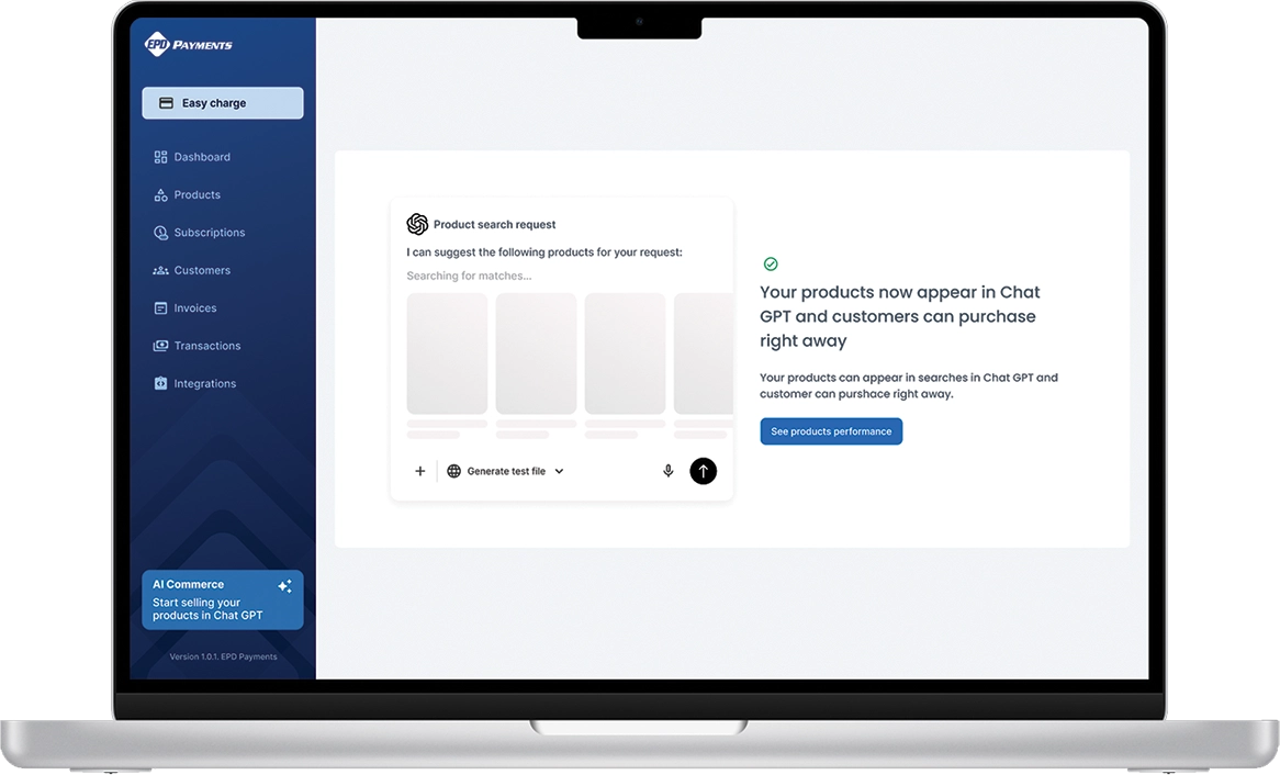 EPD Payments revenue analytics view