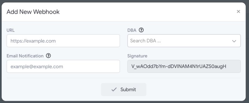Webhook setup