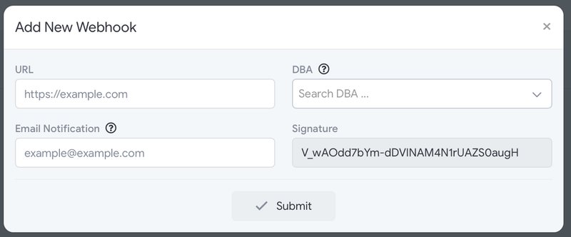 Webhook setup