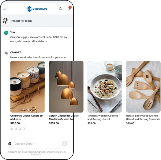 Start selling your products through ChatGPT in a few minutes with EPD Payments