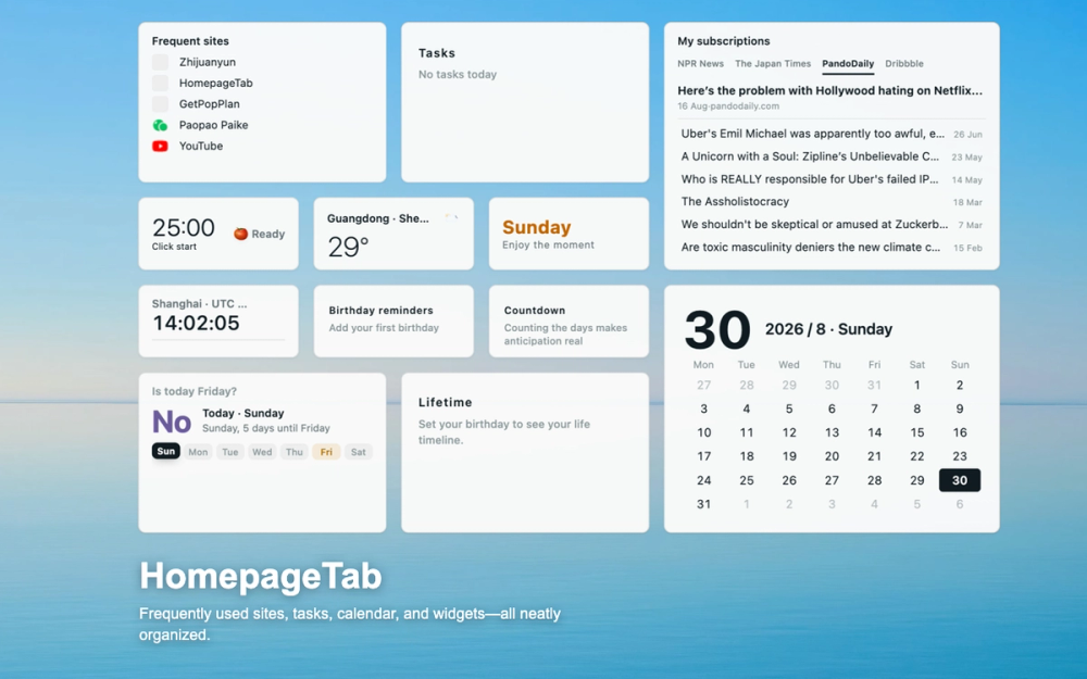 image of HomepageTab New Tab image of HomepageTab New Tab