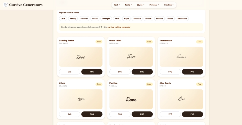 image of Cursive Generators image of Cursive Generators