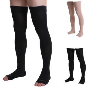 Unisex Compression Stockings,Calf Support Socks,Elastic Stocking Open Toe  Compression Socks Knee High Stockings for Varicose Veins, Edema, Shin  Splints, Nursing, Travel 
