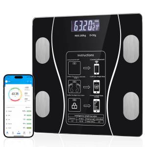 anyloop Smart Scale for Body Weight and Fat Percentage, Highly Accurate Digital Bathroom Scales for BMI Muscle Body Fat, 14 Body Composition Monitor