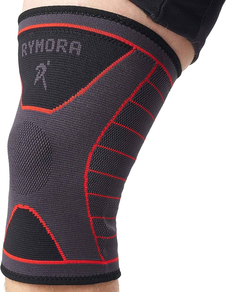 Knee Support Brace Compression Sleeves for Men and Women (Grey) (Pair) (Medium) [M] - for Ligament Injury, Joint Pain Relief, Running, Arthritis, ACL, MCL, Sport