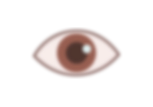 An illustration of an eye with a brown iris. The whole illustration is blurred.