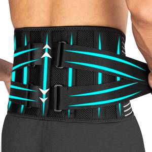 FREETOO Back Brace for Men Lower Back Pain with 7 Metal Stays, for