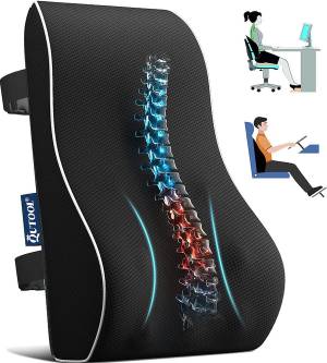  Lumbar Support Pillow for Sleeping Memory Foam Waist Pillow for  Side Back Stomach Sleepers Pregnant Women Cozy Lower Back Support Cushion  with Washable Cover for Bed Office Chair Car Seat Recliner 
