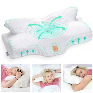 Memory Foam Pillows - Neck Support Pillow for Pain Relief, Ergonomic  Cervical Pillow for Sleeping, Orthopedic Contour Bed Pillow for Side, Back  