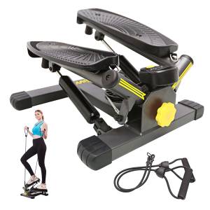 Sunny Health & Fitness Mini Stepper for Exercise Low-Impact Stair Step  Cardio Equipment with Resistance Bands, Digital Monitor, Optional Twist  Motion