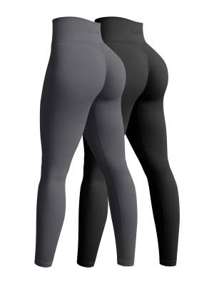  AUROLA Power Workout Leggings For Women Tummy Control Squat  Proof Ribbed Thick Seamless Scrunch Active Pants