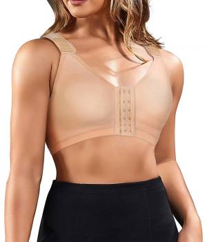 BRABIC Women Front Closure Post Surgery Compression Everyday Bras for  Mastectomy Support with Adjustable Straps Wirefree : : Fashion