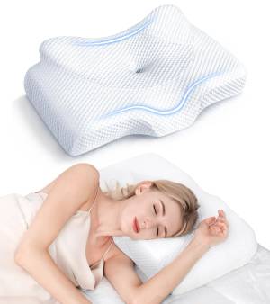 KQJQS Cervical Anti Snore Pillows for Sleeping - Ergonomic Neck Support  Pillow for Neck & Shoulder Pain Relief - Side, Back, Stomach Sleepers