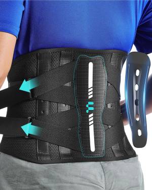 Buy Freetoo Back Brace for Lower Back Pain with 4 Stays, Breathable Back  Support with Knitted Fabric, Custom Fit with 2 Adjustable Straps, Anti-skid  Waist belt for Women Men Herniated Disc Sciatica