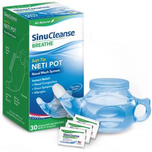 MAOEVER Neti Pot Sinus Rinse Bottle Nose Wash Cleaner Pressure Rinse Nasal  Irrigation for Adult & Kid BPA Free 300 ML with 30 Nasal Wash Salt Packets