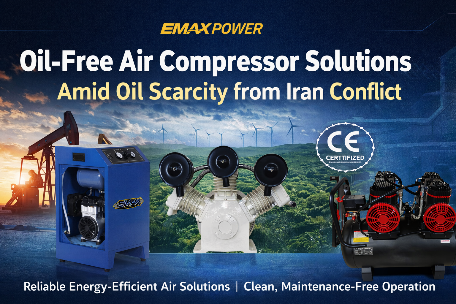 Oil-Free Air Compressor Solutions Amid Global Energy Challenges | EMAX POWER