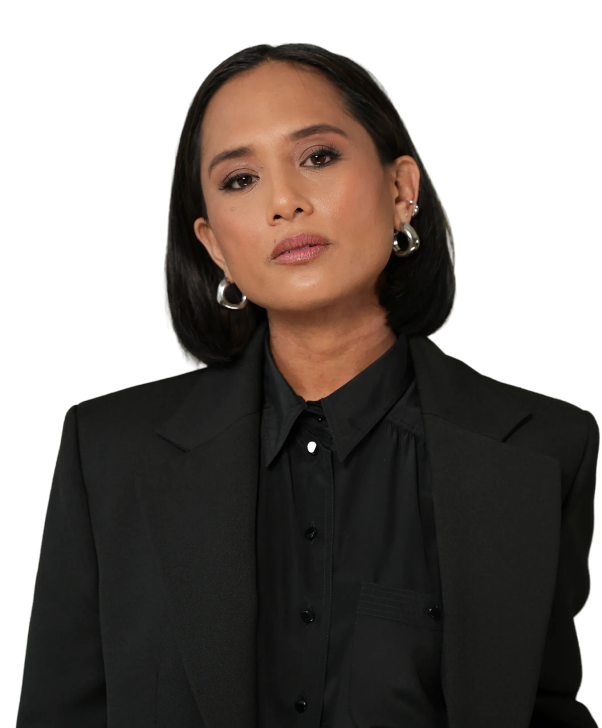 Jeanelle Teves looking at the camera