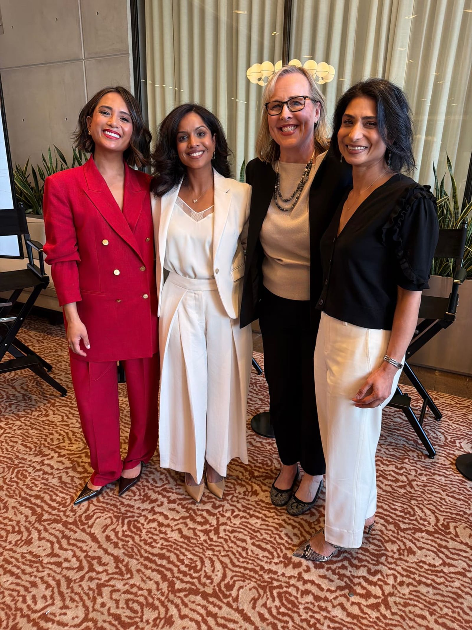 Jeanelle with the three Microsoft panelists after the session