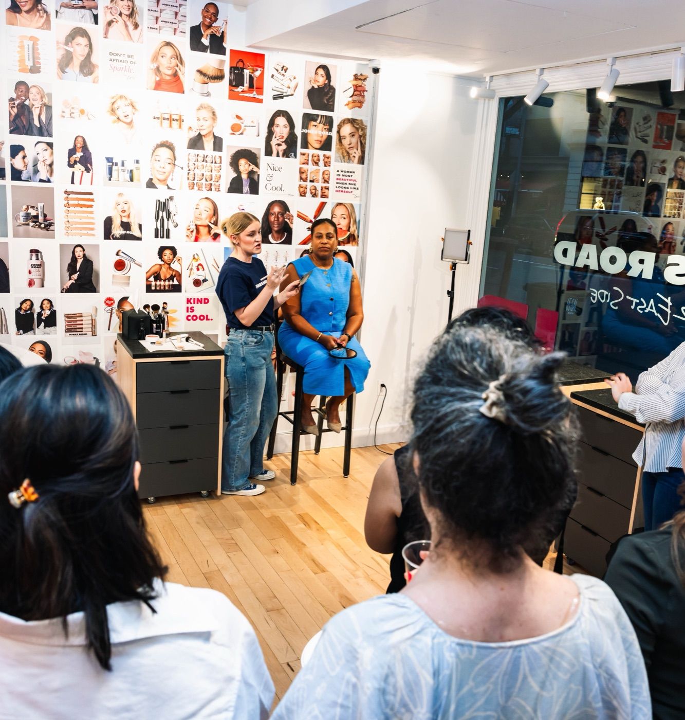 Members gathered at the Work Lunch × Jones Road Beauty event in New York